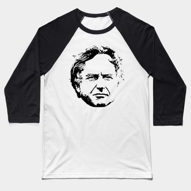 Richard Dawkins Baseball T-Shirt by PlanetJoe